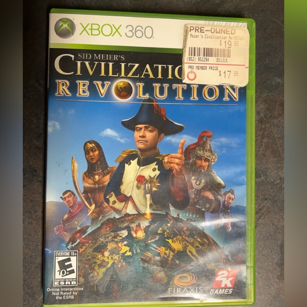 Civilization Revolution Microsoft Xbox 360 Video Game With Manual Like New